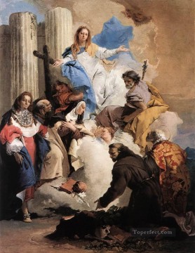 ジョバンニ・バティスタ・ティエポロ Painting - 聖母と六聖人 ジョヴァンニ・バティスタ・ティエポロ